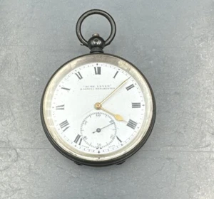 H. SAMUEL MANCHESTER ACME LEVER 925 SILVER KEYWIND MEN'S POCKET WATCH - Picture 1 of 11