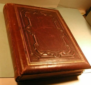 Early 1900's CDV's Cabinet Cards & Tintpes Leather Bound Photo Album - Picture 1 of 9