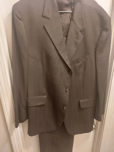 John W Nordstrom Brown Striped 2 Piece Suit Size 46/40 - Picture 1 of 8