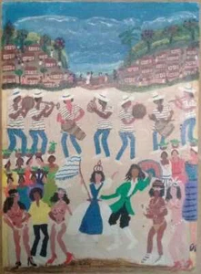 FINE Antique Painting Brasilian Festival - RIO / Maria Jose Ribeiro / Oil Canvas - Picture 1 of 5
