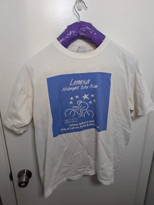 Camiseta De Colección 2002 Kansas Bicicleta Paseo Talla Adulto XL Medianoche Paseo en Bicicleta Azul Foto 1 de 4