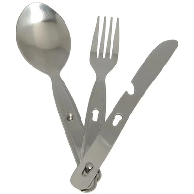 Mil-Tec Camping Essbesteck 3-teilig steckbar Outdoor Feldbesteck Edelstahl - Bild 1 von 2