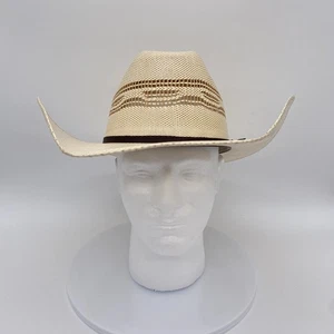 Twister Bangora Hard Straw Western Cowboy Hut Größe 7 5/8 Rodeo Reitsport - Bild 1 von 11
