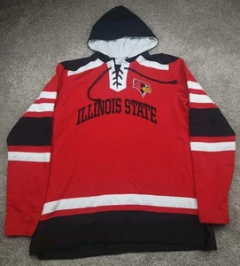 Illinois State Redbirds Hoodie Mens Extra Large Red Champion Pocket Sweatshirt - Picture 1 of 18