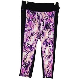 Rise by Lularoe Black pink pattern athletic casual sz 1X activewear  - Picture 1 of 4