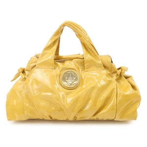 GUCCI Hysteria Patent Leather Hand Bag Tote Bag Yellow 197020 Authentic Used F/S - Picture 1 of 24