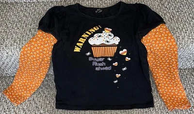 Girl’s Halloween Cupcake Long Sleeve Shirt Size XL 14-16 - Image 1 of 4