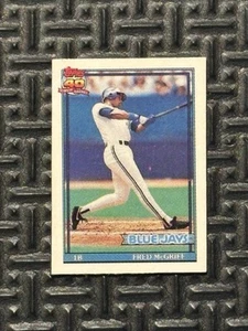 1991 TOPPS MICRO #140 FRED MCGRIFF CUSTOM-MADE MAGNETIC BACK CARD UNIQUE TORONTO - Picture 1 of 2