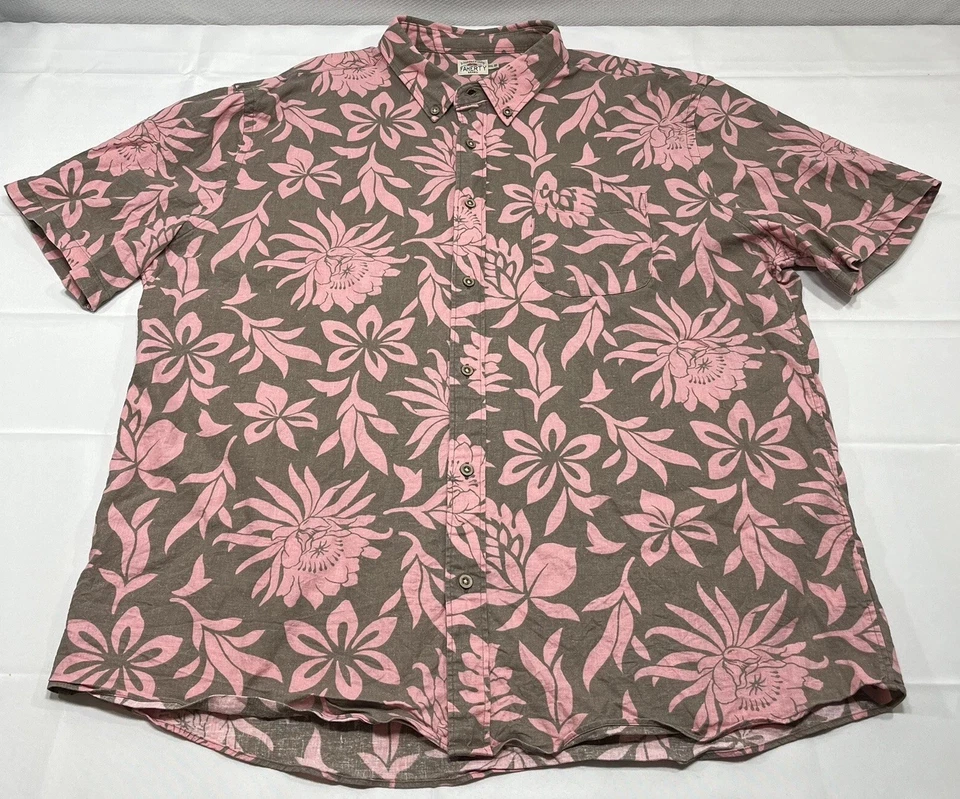 Faherty Men’s XXL Hawaiian Shirt Large Pink Floral All Over Island Hemp Tencel - Image 1 of 4