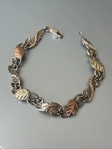 C. CO Coleman 925 Sterlingsilber & 12K Black Hills Blattgold Armband 7" - Bild 1 von 8