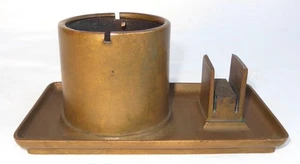 Antique Gorham Heavy Tabletop Bronze Match Holder, Ashtray W/Nice Patina - Picture 1 of 7