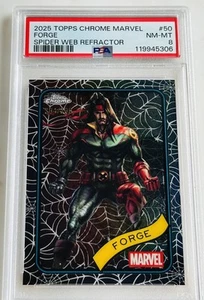 Forge 2025 Topps Chrome Marvel Spider Web Refractor /399 #50 PSA 8 - Picture 1 of 3