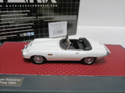 Matrix 1:43 Jaguar E-Type Frua 1964 white open top modified sports car model - Image 1 of 4