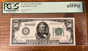 1928A Fr 2101-E $50 Federal Reserve Note; PCGS 65 PPQ; Richmond; Gold On Demand - Picture 1 of 2