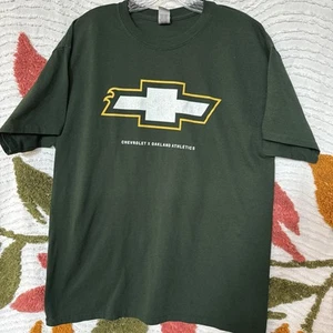Chevrolet Chevy X Oakland Athletics Official Shirt Sz L green California MLB - Picture 1 of 5