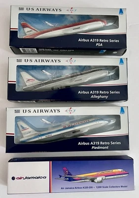 US Airways & AIR JAMAICA Escala 1/200 Plástico Snap Fit Modelos Serie Retro TODOS 4 Foto 1 de 4