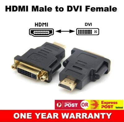 HDMI 19 Pin Male to DVI DVI-I Female 24+5 Pin Plug Dual Link Adapter Connector  - Image 1 of 3