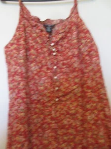 Ralph Lauren J Lo Sommerkleid rot geblümt rot Blumenmuster Größe L - Bild 1 von 4