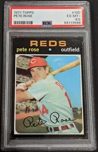 1971 Topps PETE ROSE PSA 6.5 EX-MT+ (APPENA CLASSIFICATO) #100 ROSSI CINCINNATI ~3946 - Foto 1 di 3