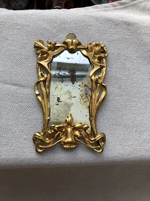Erhard Und Söhne Miroir Art Nouveau Ormolu Pour Maison De Poupée Ancienne - Photo 1/4