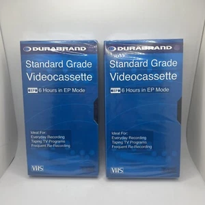 Durabrand 6 Stunden EP-Modus T120 Standard leere VHS-Kassetten ~ FABRIKVERSIEGELT✅ 2er-Pack - Bild 1 von 2