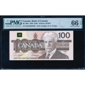 Kanada P.99d BC-60d 100 $ 1988 Knight, Dodge GEM UNC 66EPQ - Bild 1 von 5