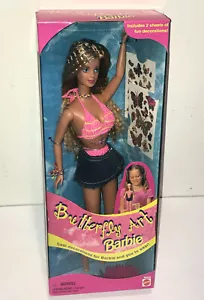 1998 Vintage 12" Barbie Schmetterling Tattoo Kunst Puppe Mattel #20359 Neu in Box - Bild 1 von 6