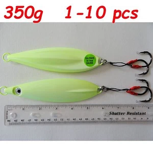 1-10pc 350g/12oz Glow Fast Fall Vertical Keel Flat Jigs Saltwater Fishing Lures - Picture 1 of 7