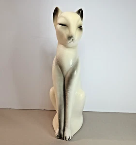 VTG MCM Siamese Cat Carnival Prize Hand Painted Chalkware 12" Unique 1965 - Picture 1 of 15