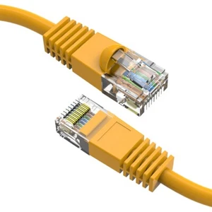 0.5FT Cat5E RJ45 Ethernet LAN Network UTP Snagless Patch Cable Copper Yellow - Picture 1 of 4