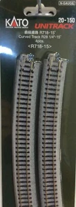 kato 20-150 28 1/4-15* 718-15* CURVED TRACK New ( 4 pack ) - Picture 1 of 1