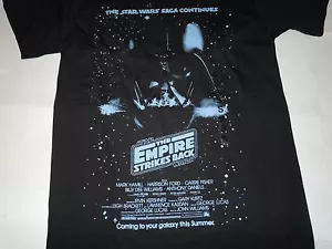 STAR WARS, THE STAR WARS SAGA CONTINUES NEW BLACK SMALL T-SHIRT - Picture 1 of 3