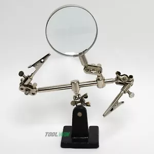 Helping Third Hand Magnifier Stand Soldering Clamp Holder Alligator Clip Tool - Picture 1 of 5