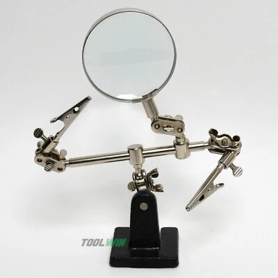 CAL-HAWK Helping Third Hand Magnifier Stand Soldering Clamp Holder Alligator Clip Tool