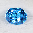 14.85 ct TOP LUSTROUS SWISS BLUE NATURAL TOPAZ GEMSTONE Oval See Vdo 1870 N1