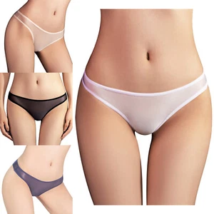 UK Womens Panties Transparent Briefs Ultra Thin Glossy Oil Underwear Lingerie - Picture 1 of 40