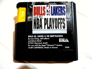 Bulls vs Lakers NBA Playoffs Sega Genesis Game Cartridge only, 1991