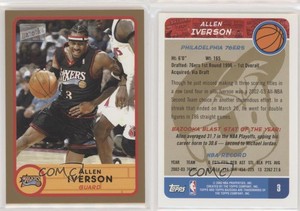 2003-04 Bazooka Gold Allen Iverson (Black Jersey) #3.2 HOF