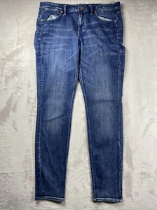 Madewell Skinny Skinny Jeans Women's 34x31 Med Wash Blue Stretch Denim Low Rise - Picture 1 of 11