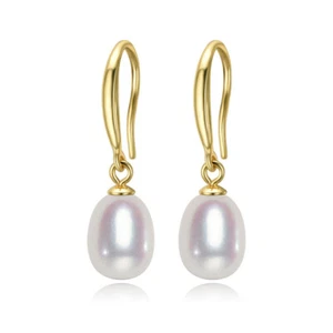 Damen Ohrringe Ohrhänger 925er Sterling Silber Süßwasser Perle Ohrschmuck GG - Bild 1 von 8