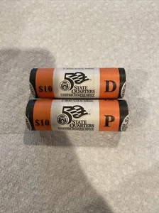 2002 P & D (2) US WRAPPED ROLLS OF Louisiana State Quartes - Picture 1 of 6