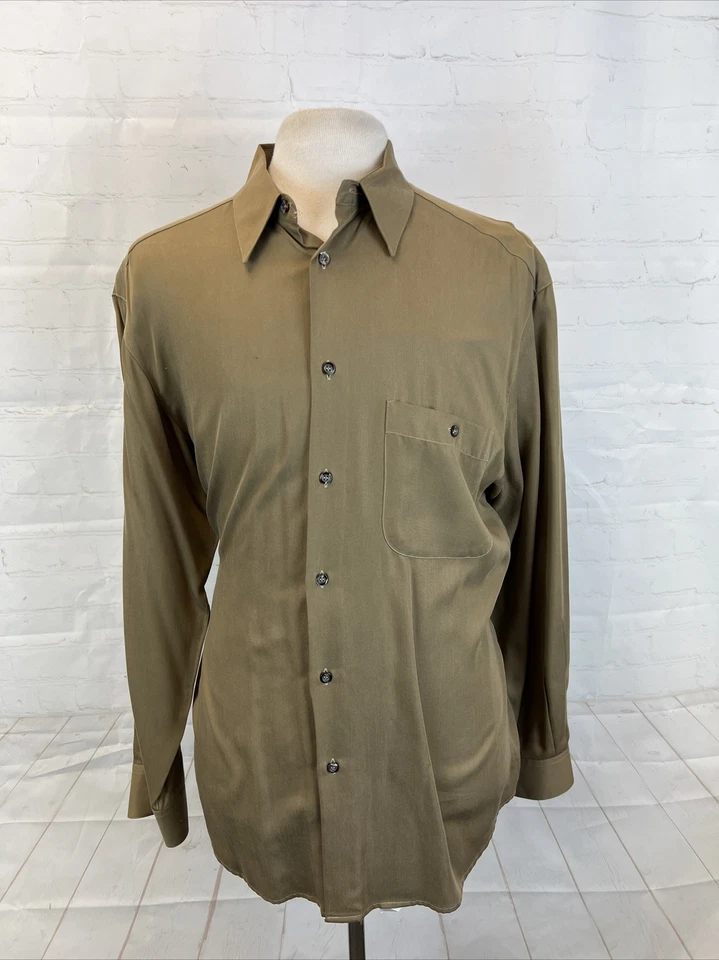 Camisa de vestir para hombre Zanella marrón lisa TALLA L $295 Foto 1 de 4