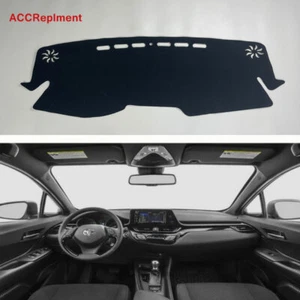 Black Dashboard Mats Cover Dash Mat Shading Protective Pad Fit For C-HR 18-21 - Picture 1 of 9