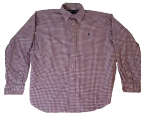 Ralph Lauren Classic Fit Button Down Hemd kariert rosa blau Herren XXL - Bild 1 von 10