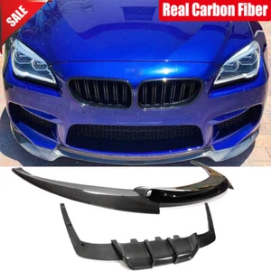For BMW F06 F12 F13 M6 2013-2019 Real Carbon Front Lip + Rear Bumper Diffuser - Picture 1 of 12