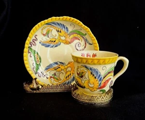 Phoenix Bird Demitasse Cup and Saucer Adams Titian Ware England (2 In Stock) - Picture 1 of 7