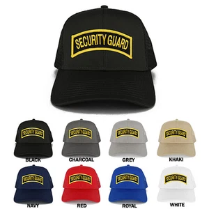 Security Guard Tab Embroidered Iron on Patch Adjustable Trucker Mesh Cap - Picture 1 of 17