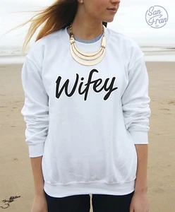 Suéter Sudadera Wifey Jersey Top Tumblr Eslogan Frase Verano Moda No - Imagen 1 de 7