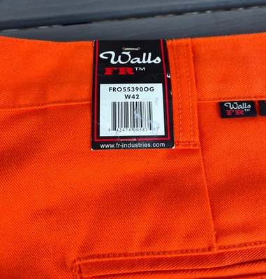 WALLS FR Flame Resistant Pants Work Waist 44x35 ORANGE - Image 1 of 4