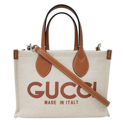 Gucci Women's GG Canvas Handbag/Shoulder Bag, Brown/White, 772144 - Image 1 of 4